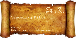 Szádeczky Kitti névjegykártya